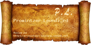 Promintzer Leonárd névjegykártya